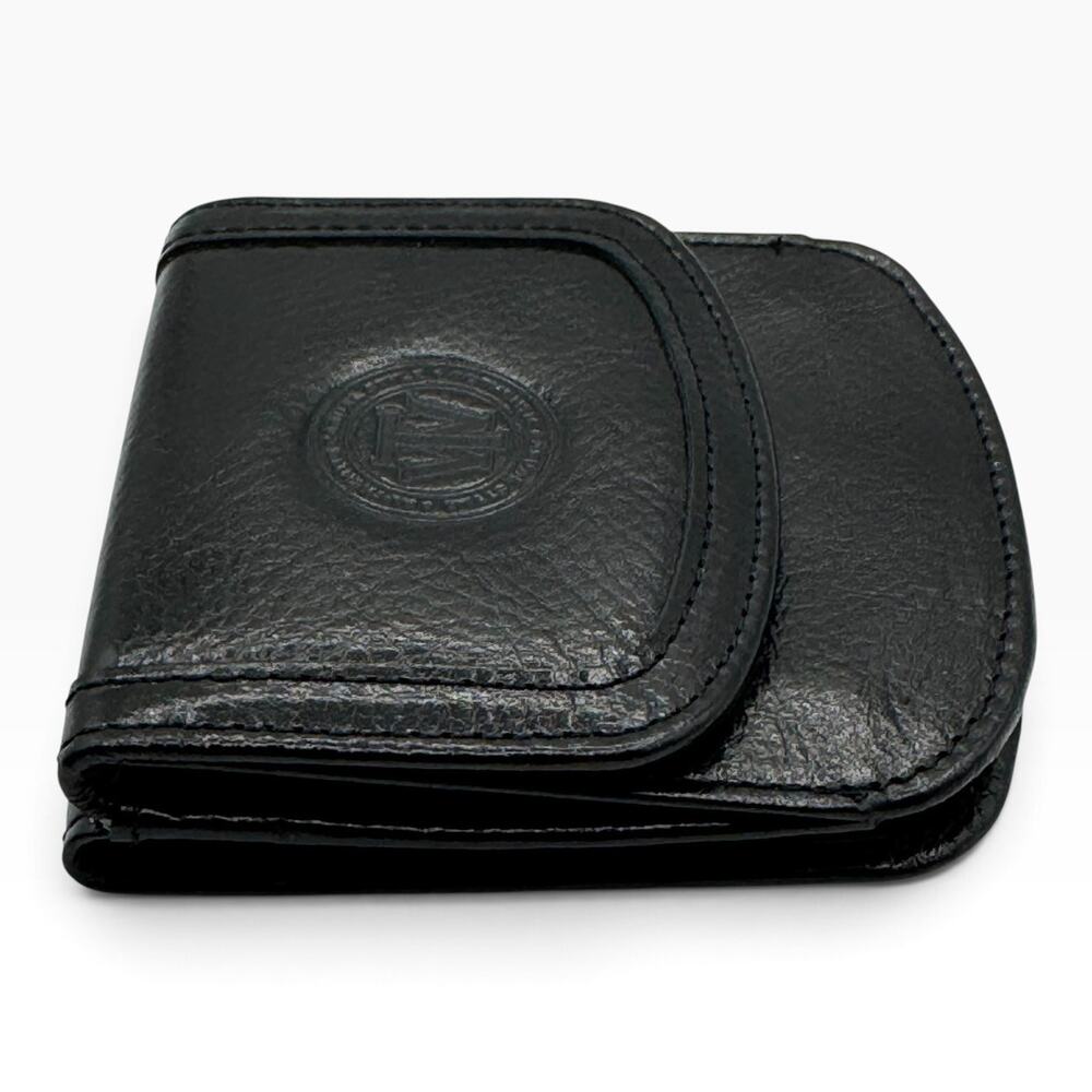 Vintage Original Taxi Wallet Black Leather Coin Billfold NOS Box Insert - Picture 3 of 16